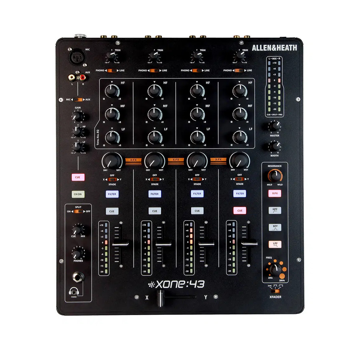 A&H XONE:43 Club & DJ Mixer. 4 Stereo Channels, 2 Mix Output
