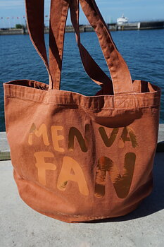 Tote bag orange brick with orange metallic