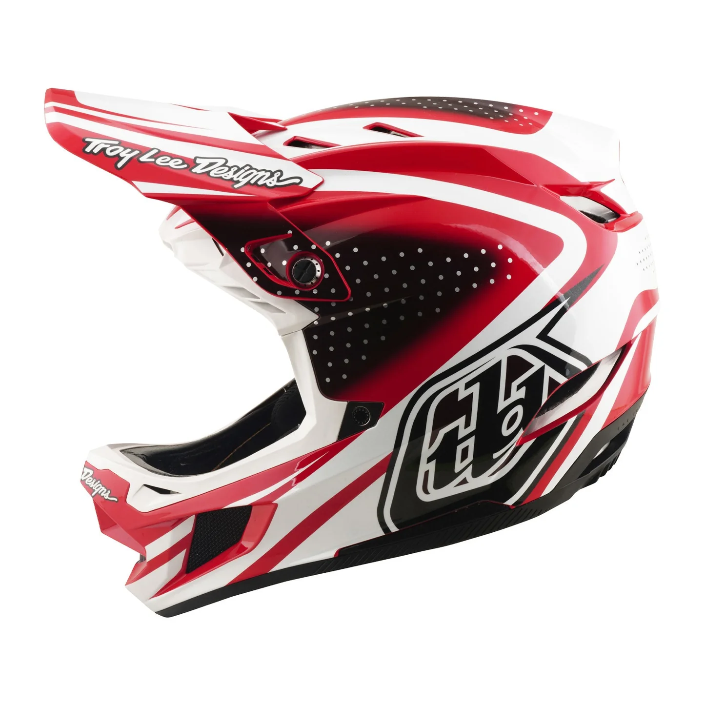 Troy Lee Designs D4 Polyacrylite Helmet the Line Fire / White