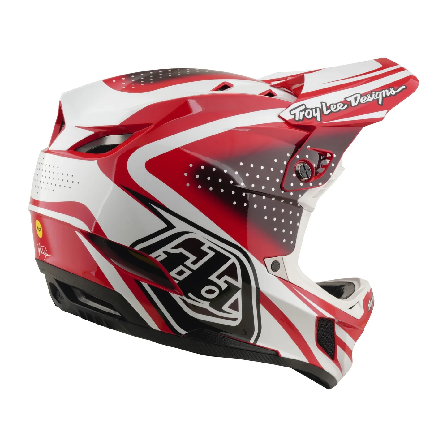Troy Lee Designs D4 Polyacrylite Helmet the Line Fire / White - 2