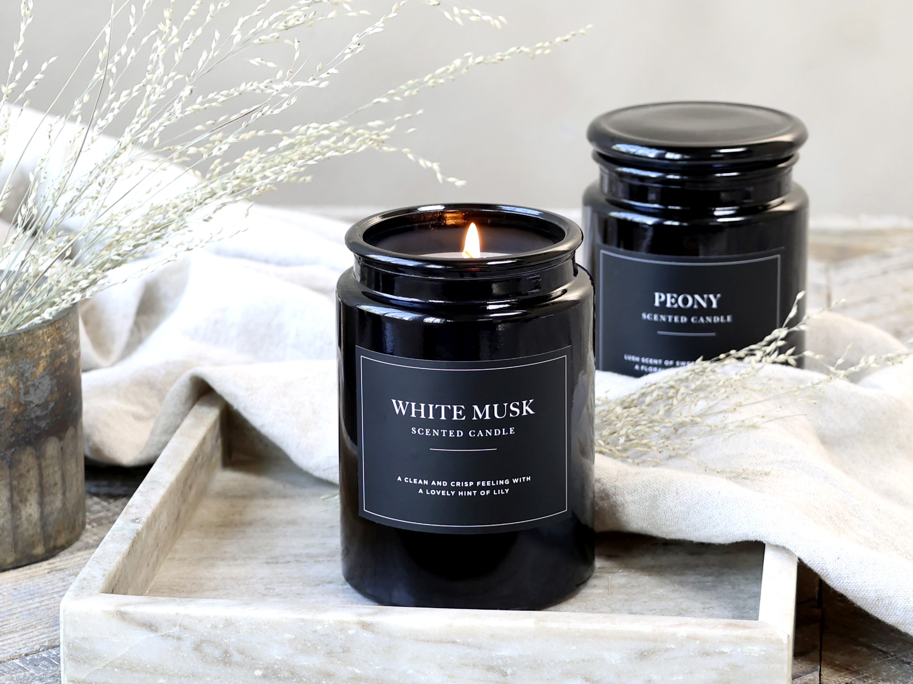 Scented Candle - White Musk - H14,5/Ø9,5 cm