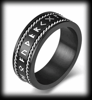8 mm. Snygg runring i svart rostfritt stål med runraden.