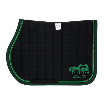 Hoppschabrak Ponny Svart DF, grön/glittergrön