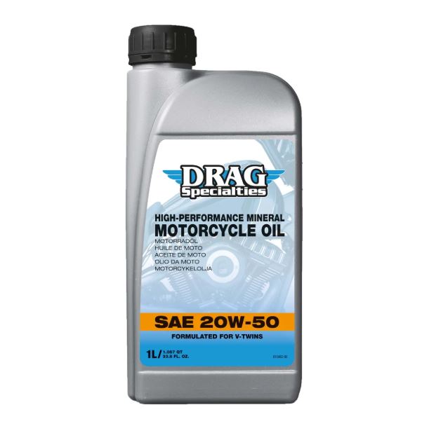 DRAG Specialties Motorolja 20W-50 1L – Harley-Davidson 4-Takt (API CI-4, SL, JASO MA2)