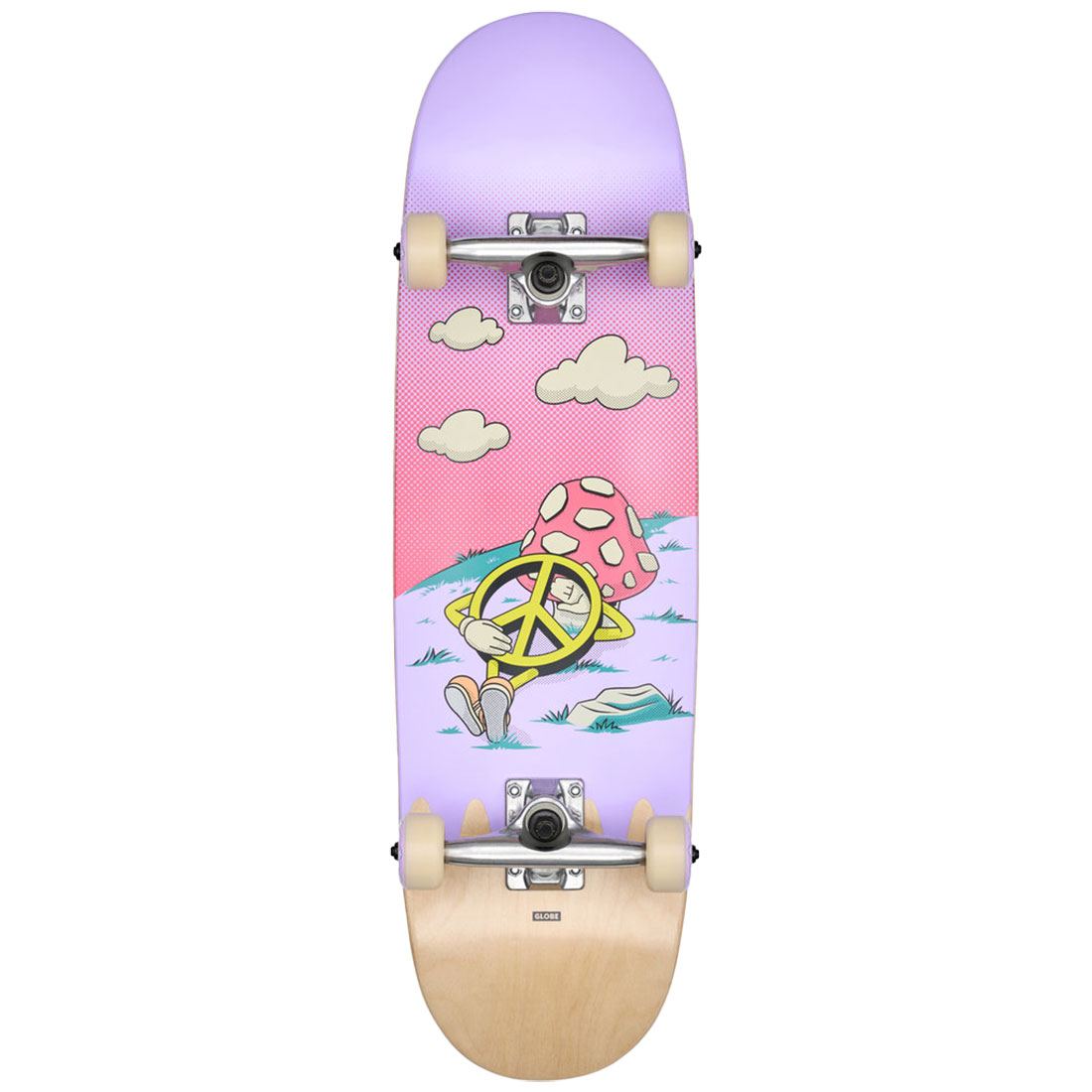 Globe Complete Skateboard - Kids Wide Mid Peace Man 8.25