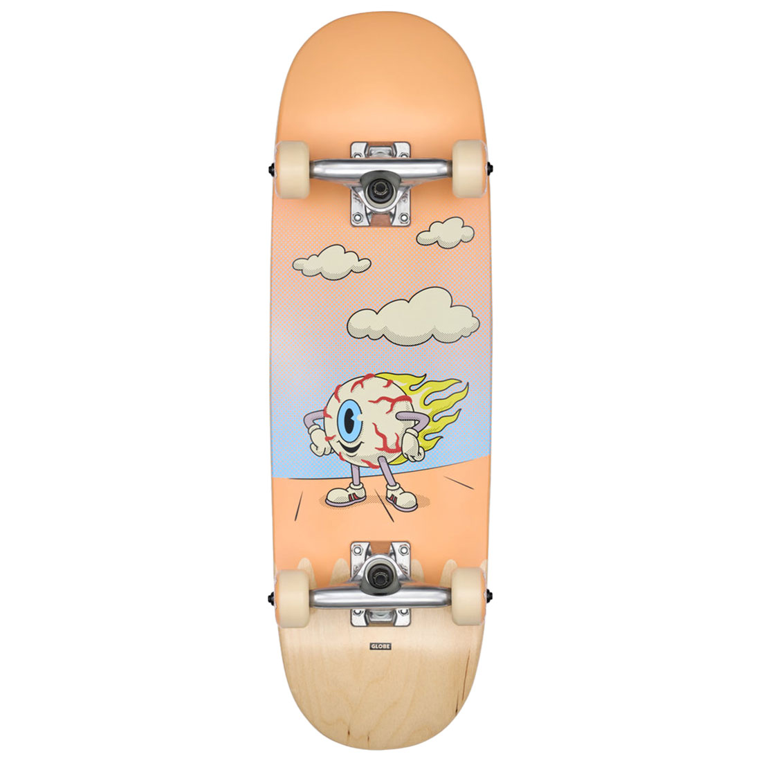 Globe Complete Skateboard - Kids Wide Mini Flaming Eye 7.9