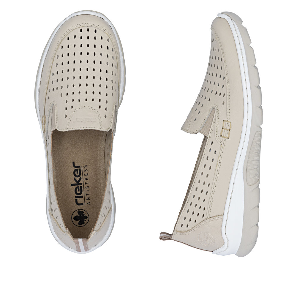 Rieker Damsko i skinn Beige - 8