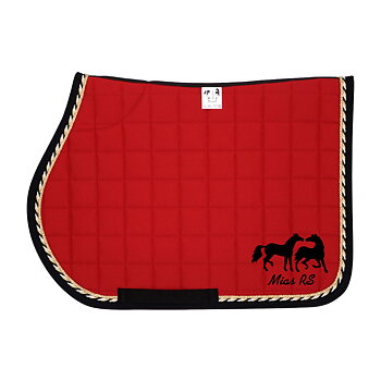 Hoppschabrak Ponny Röd DD, guld/3svartguld