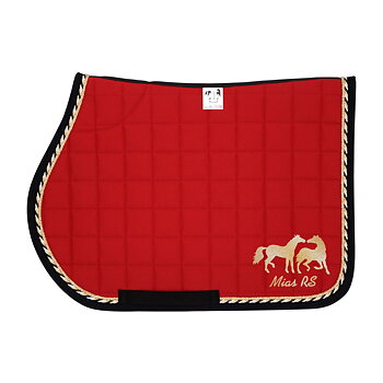 Hoppschabrak Ponny Röd DD, guld/3svartguld