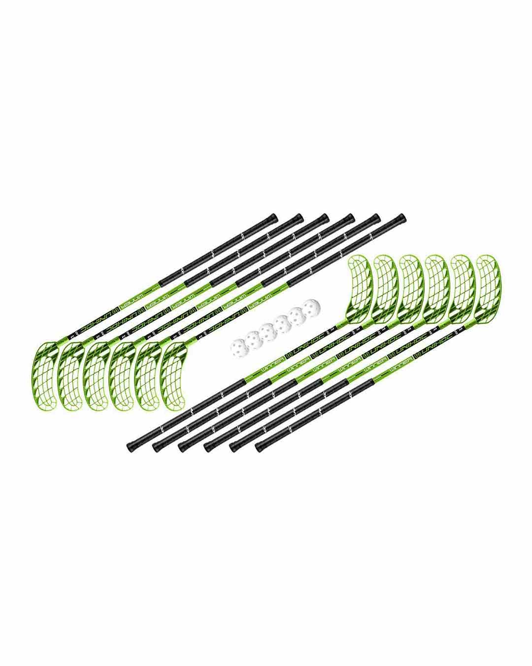  SET UNIHOC WINNER 12 STICKS + 6 BALLS