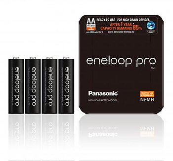 Laddbara stavbatterier AA Eneloop Pro 4-pack
