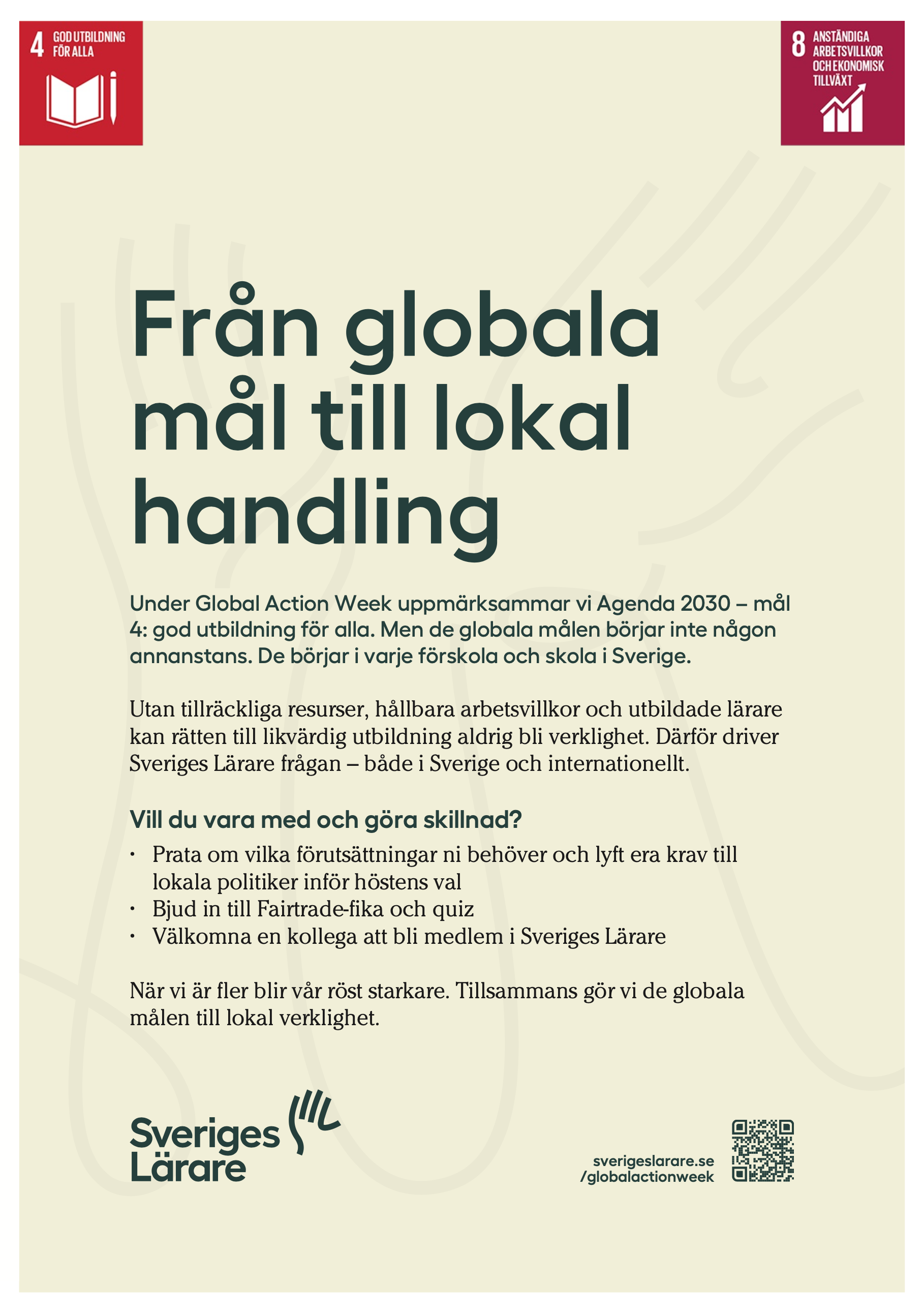 GAW – Från globala mål till lokal handling – affisch A3