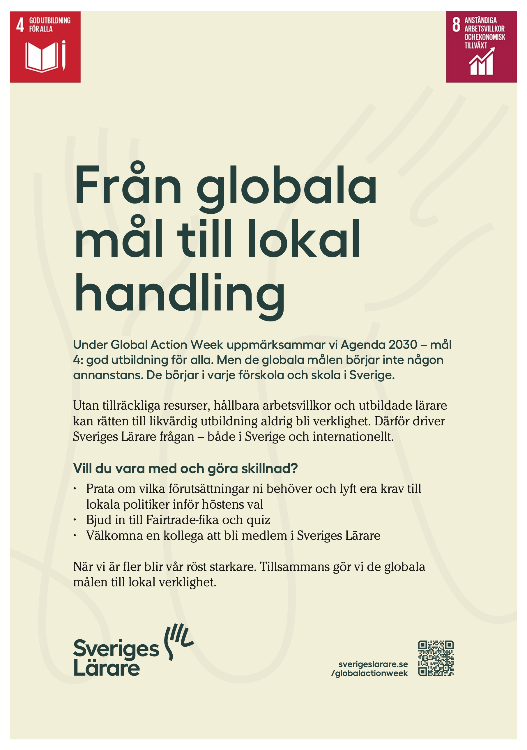 GAW – Från globala mål till lokal handling – affisch A4