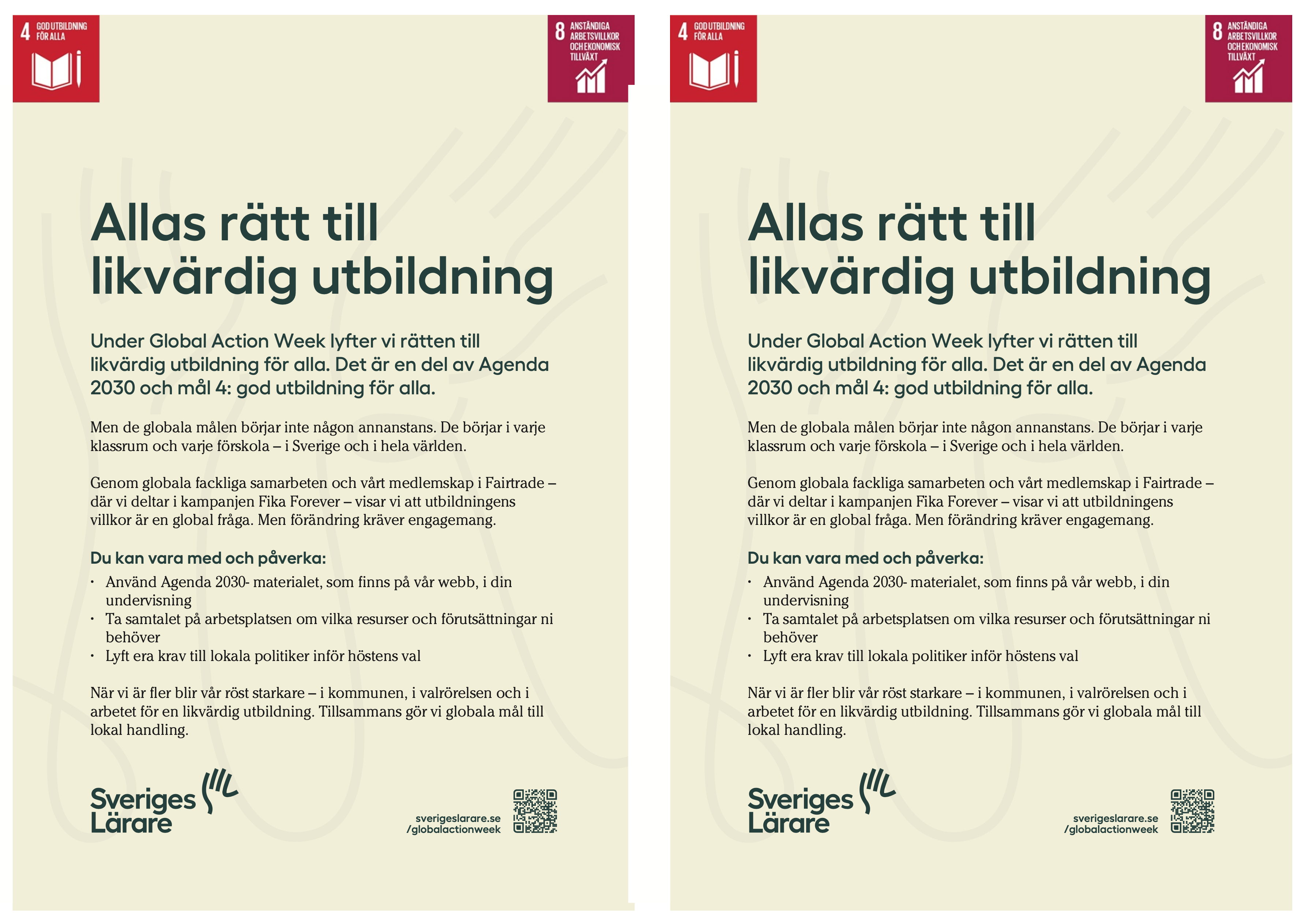 GAW – Allas rätt till likvärdig utbildning – flyer A5