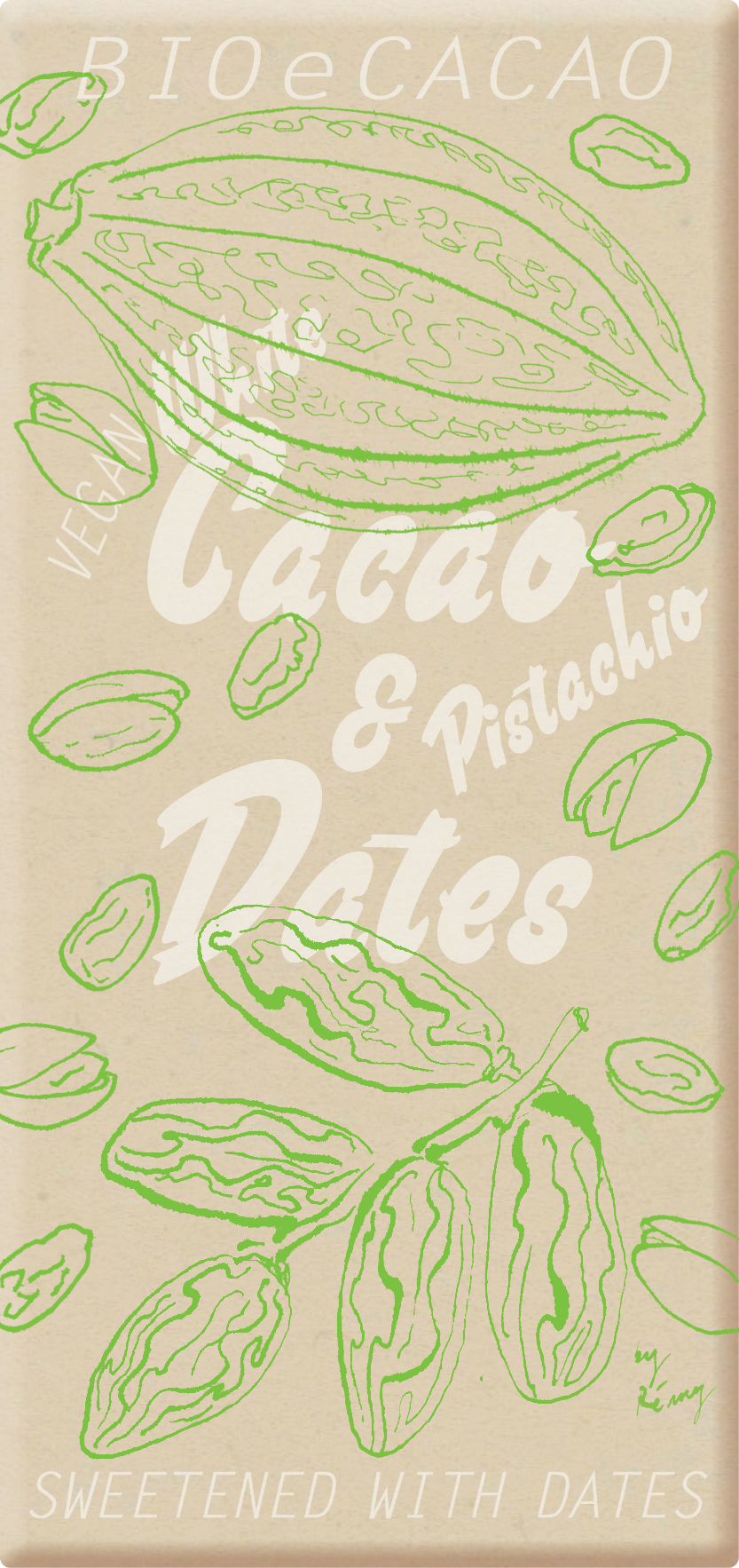 Vegan Cacao and Dates White pistachio 90g