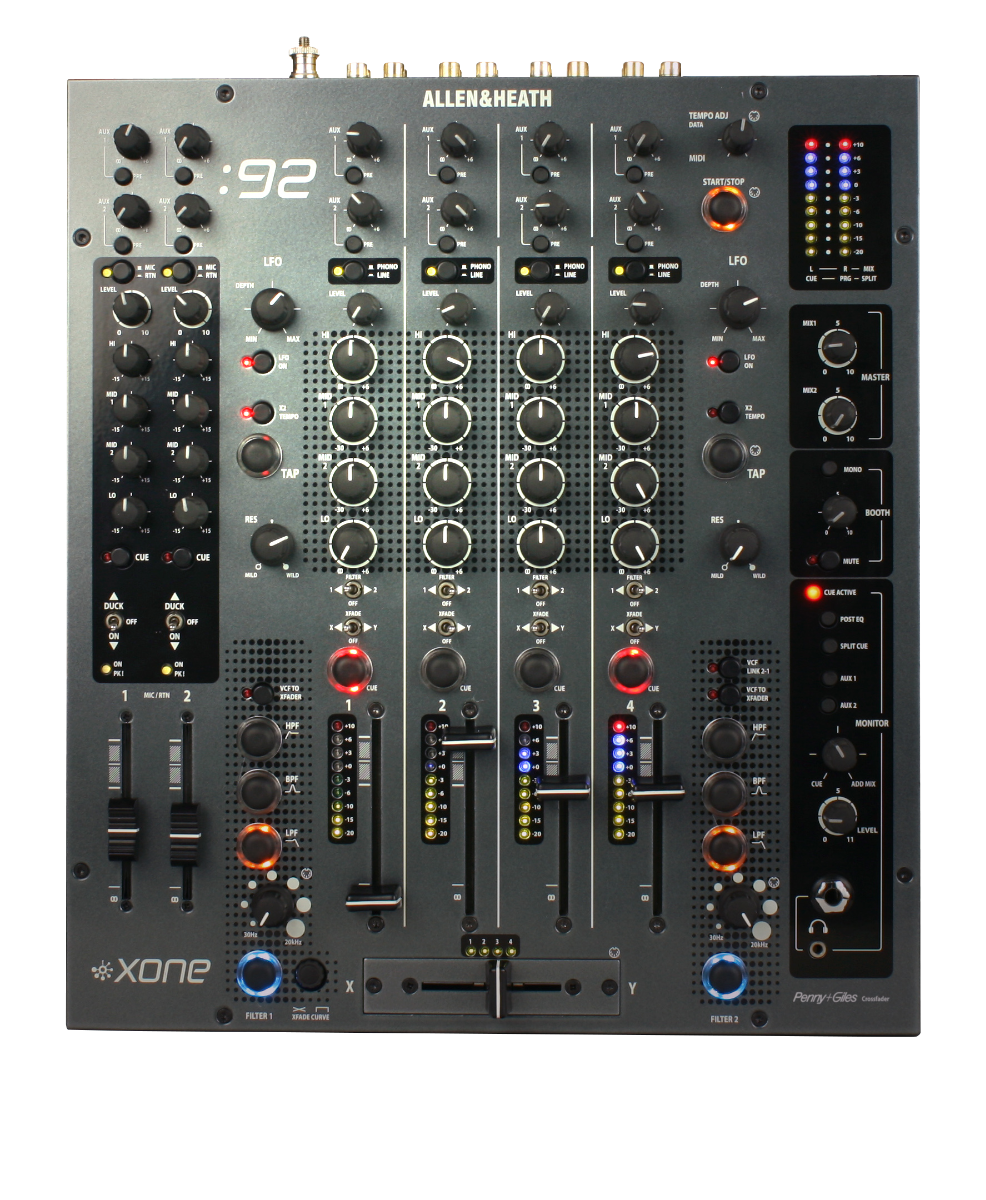 A&H XONE:92 Club & DJ mixer. 6 Stereo Channels (4 Phono/Lin