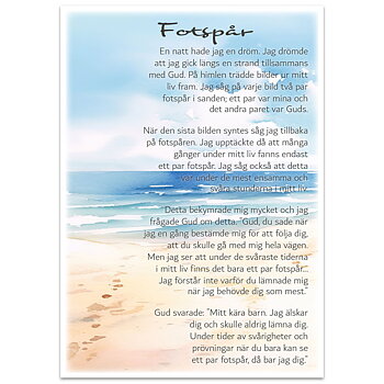 Vykort - Fotspår i sanden