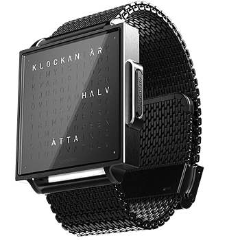 Qlocktwo W Black Steel 