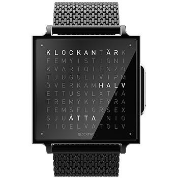 Qlocktwo W Black Steel 
