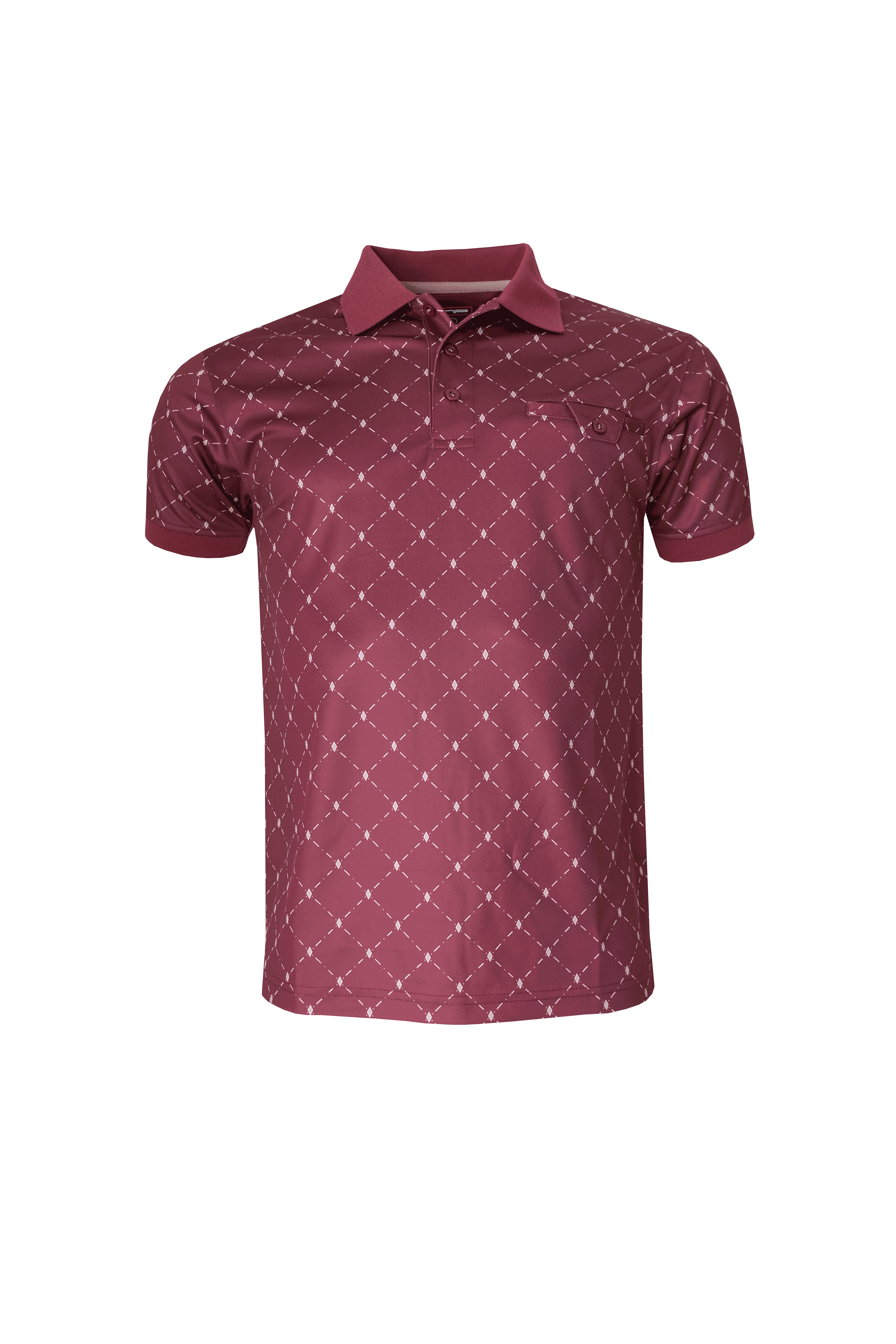 Pikétröja Lucool funktionsmaterial, Burgundy,  mönster - 2