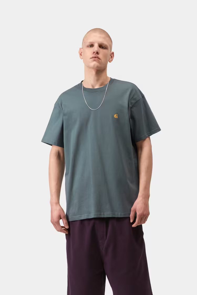 Carhartt WIP Chase T-shirt Cozy Blue/Gold