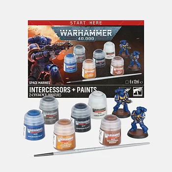 Warhammer 40.000 - Space Marines Intercessors And Paints