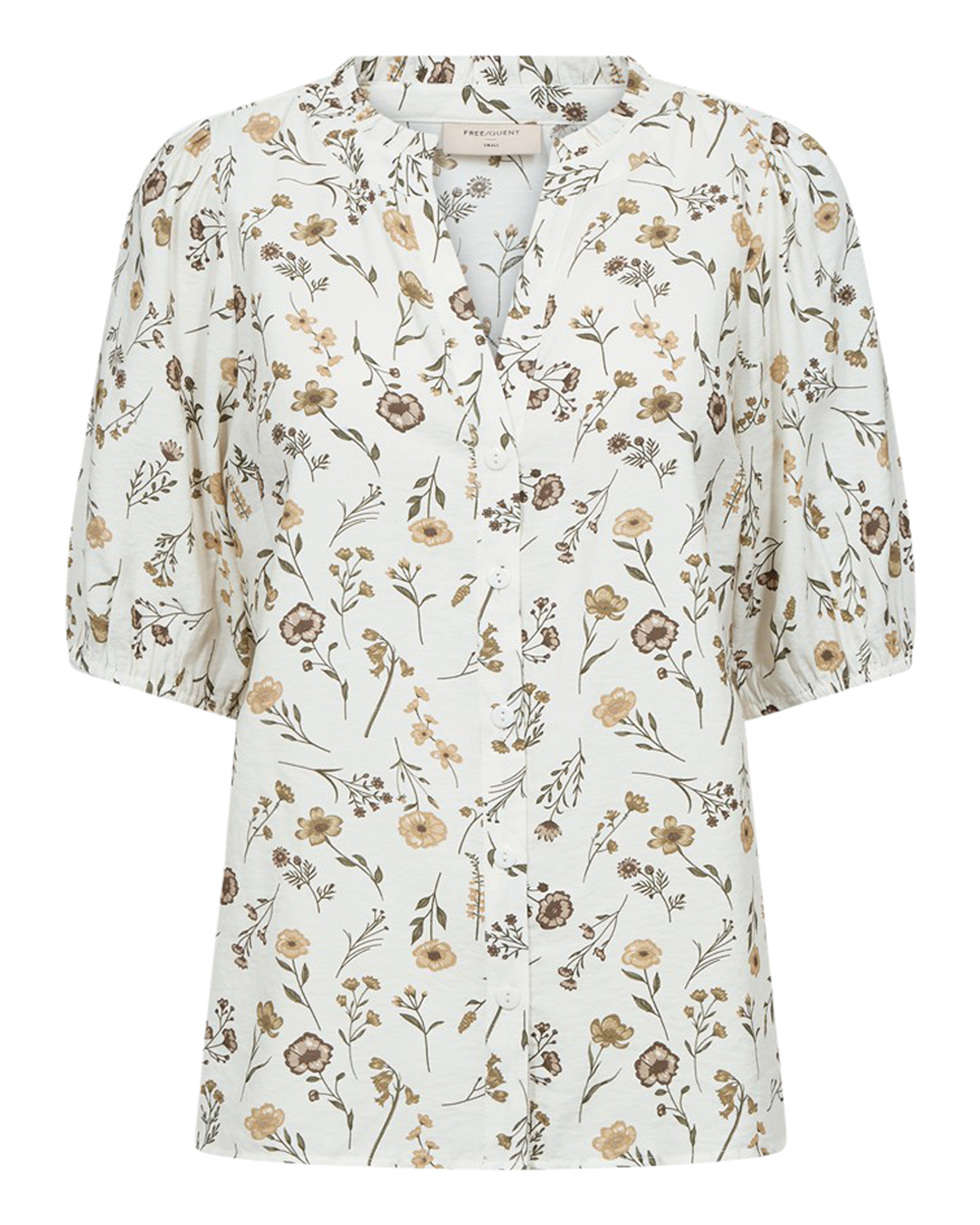 Blus Molli småblommig beige/ljusbrun