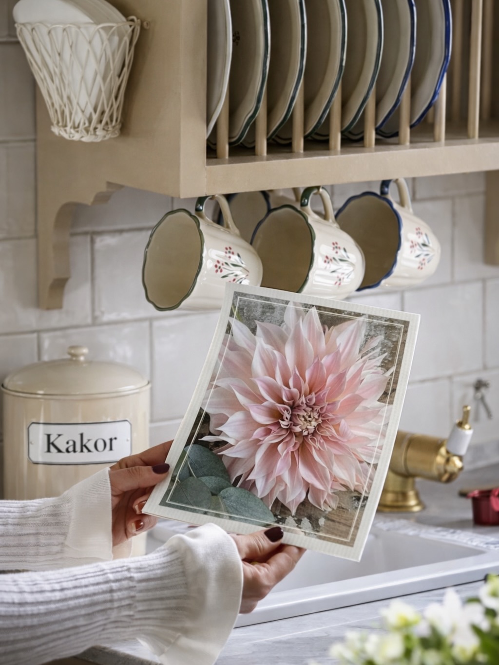 Dishcloth - Dahlia - Cafe au lait