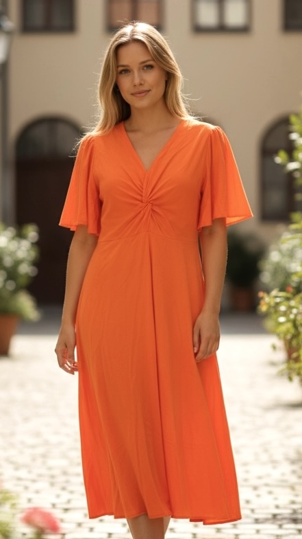 Jearsy dress - orange