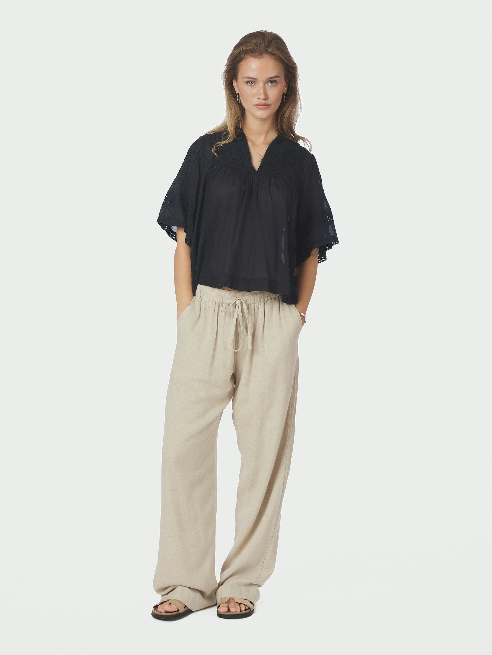 Neo Noir Siama S Voile Blouse Navy - 3