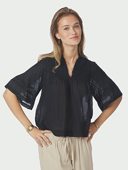 Neo Noir Siama S Voile Blouse Navy