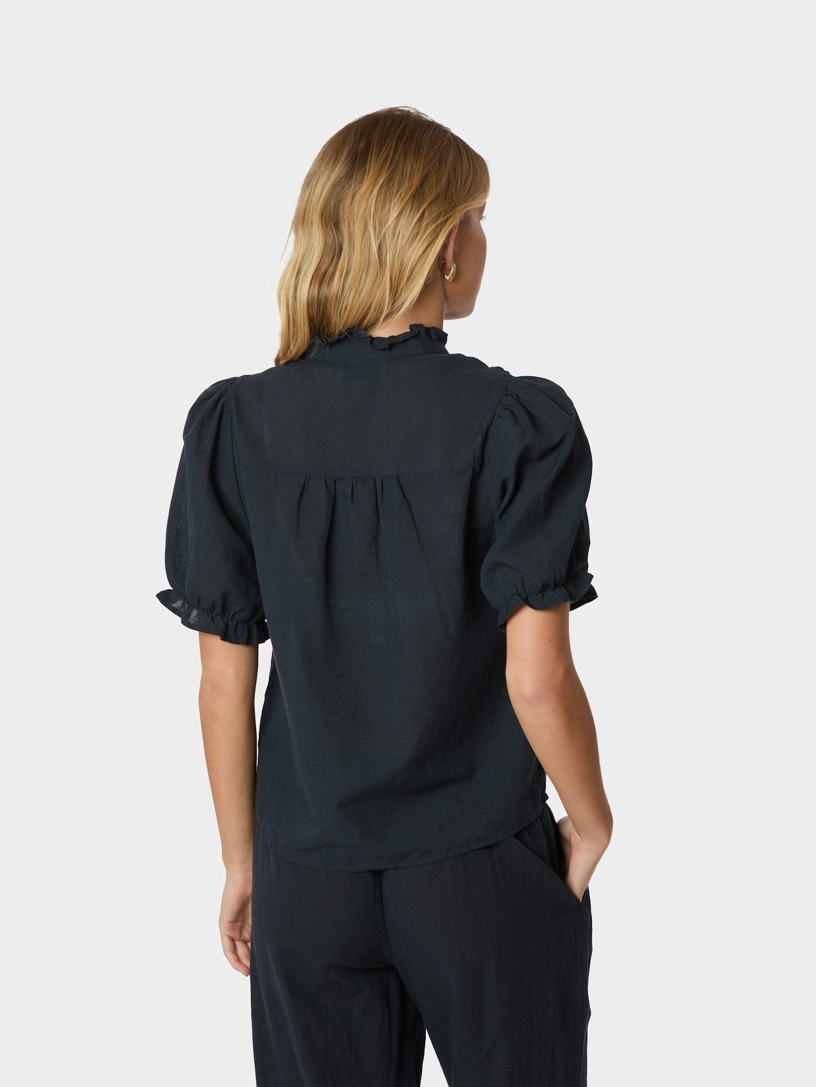 Neo Noir Odesa Linen Blouse Navy - 5
