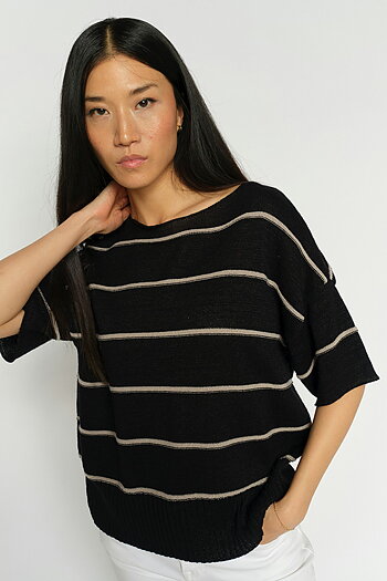 MMArlen Paper SS Knit Black