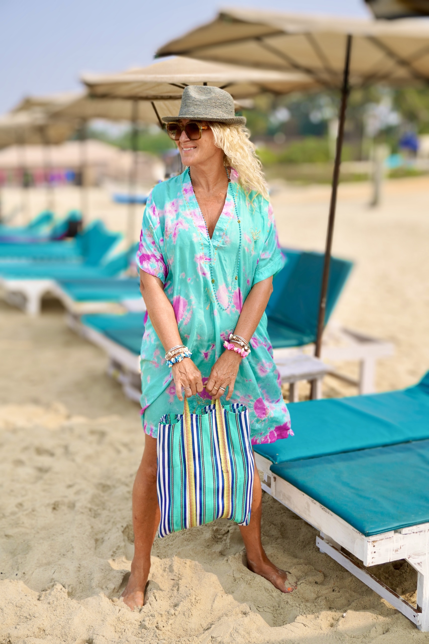 VANESSA SILK DRESS LOTUS EMERALD FUSCHIA 