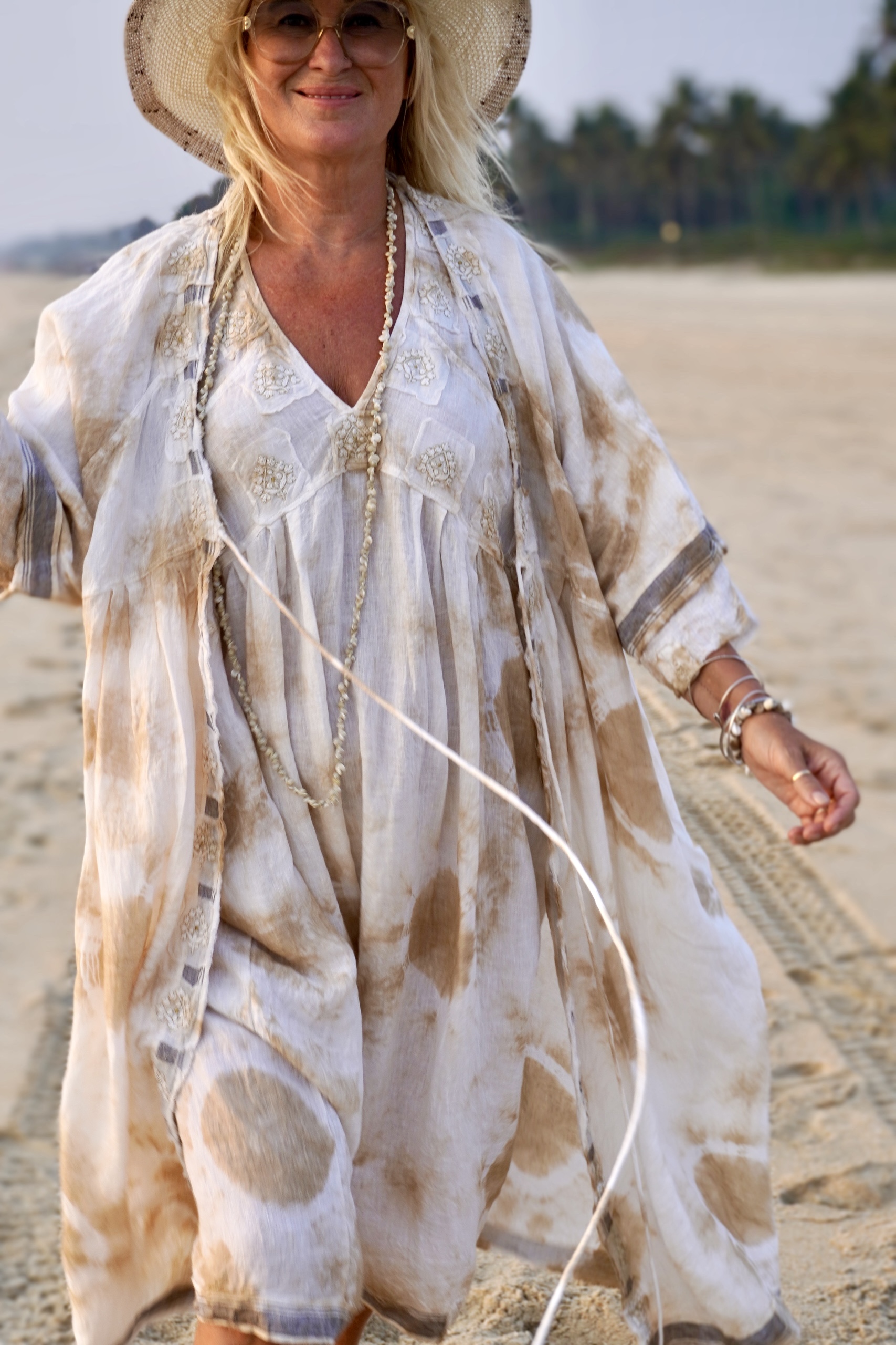 POPPY LISA LINEN KIMONO CAFE MALIBU  - 3