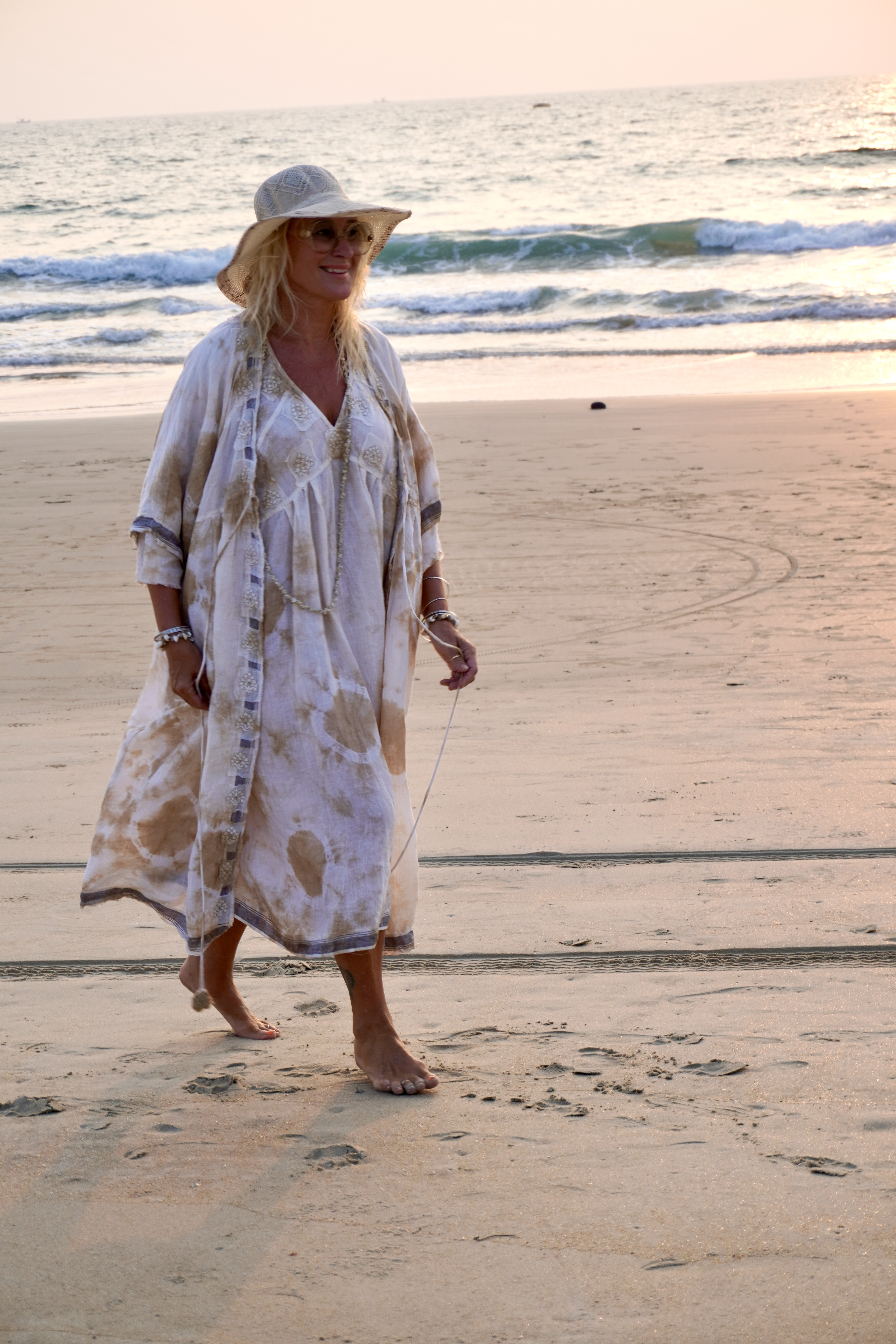 POPPY LISA LINEN KIMONO CAFE MALIBU - Agencies Turquoise