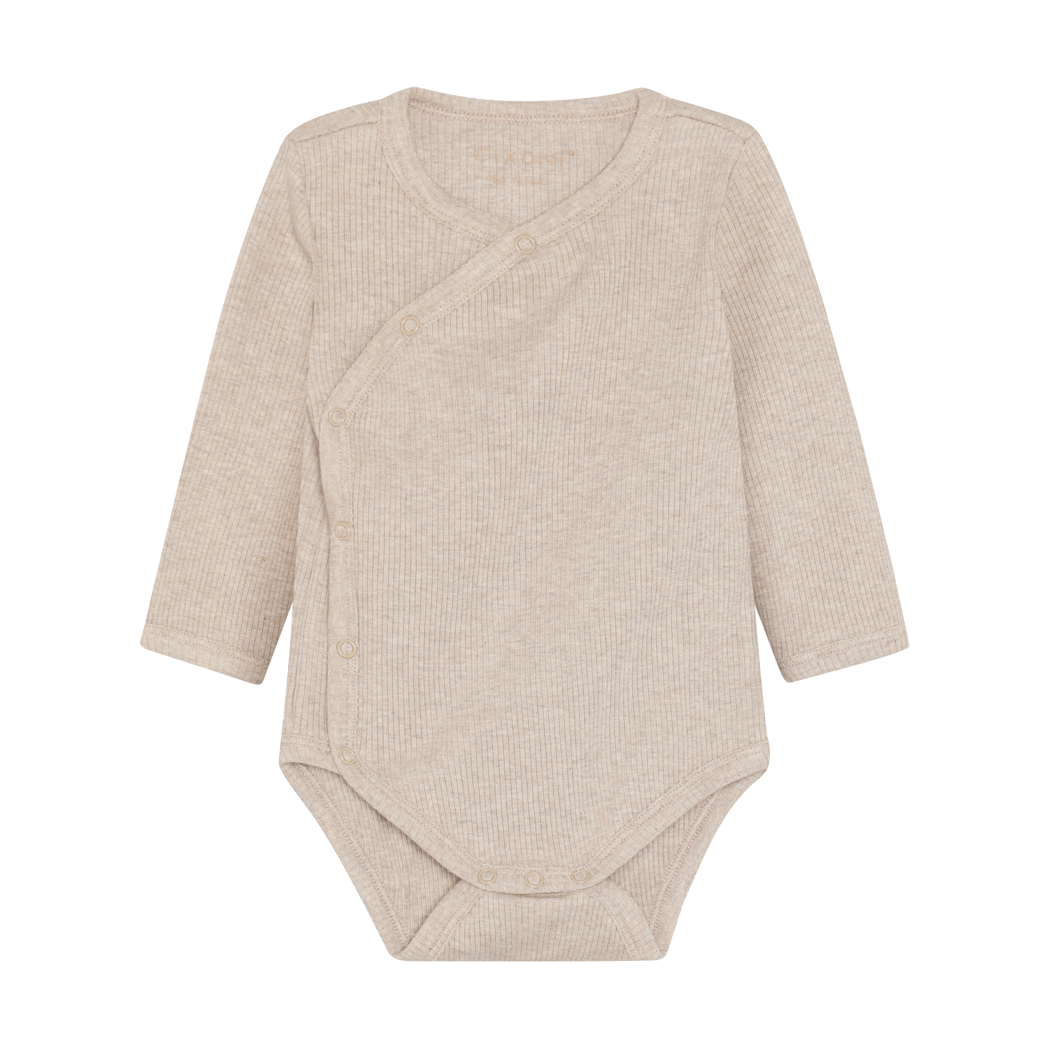 Wrap Body LS Melange Rib Pure Cashmere Melange
