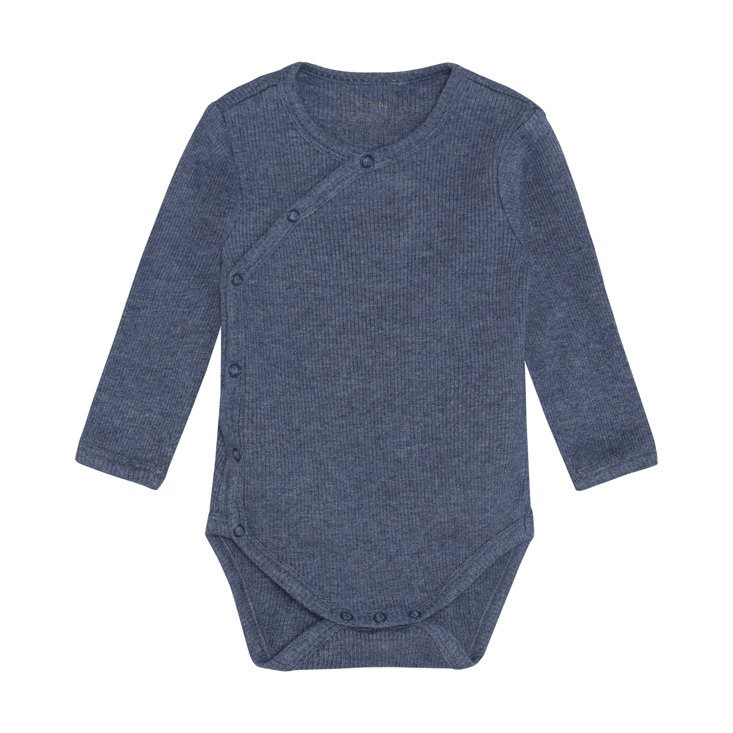 Wrap Body LS Melange Rib Vintage Indigo Melange