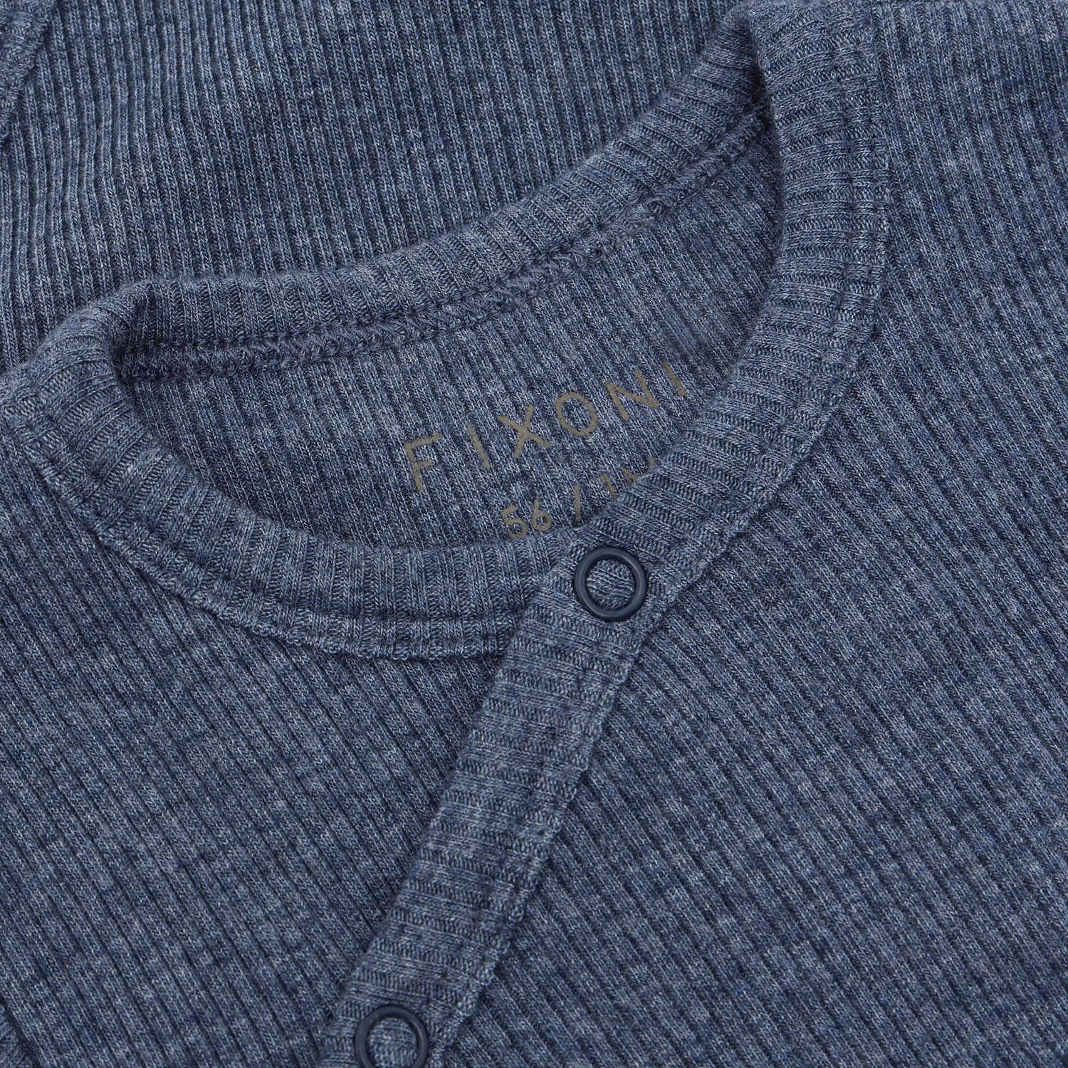 Wrap Body LS Melange Rib Vintage Indigo Melange - 3