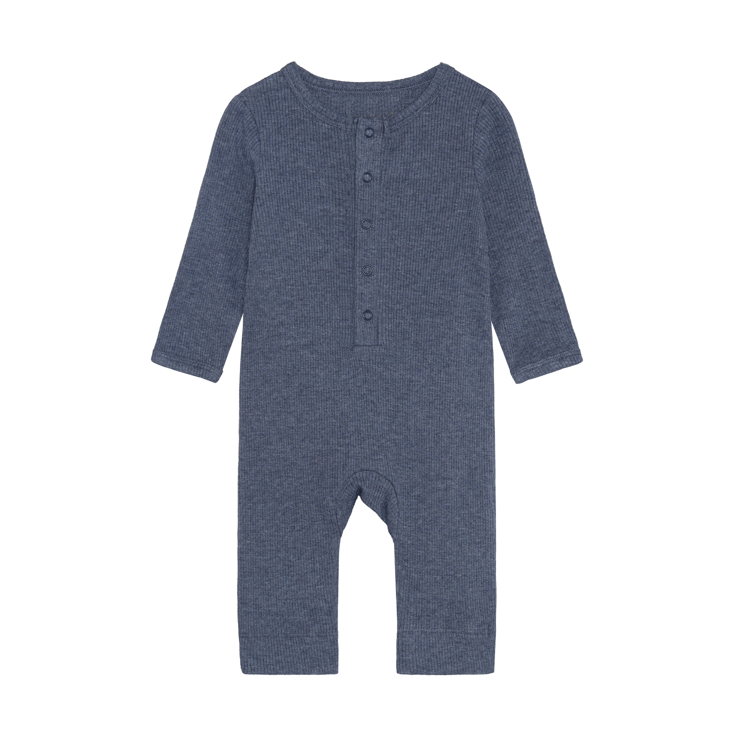 Rompers LS Melange Rib Vintage Indigo Melange