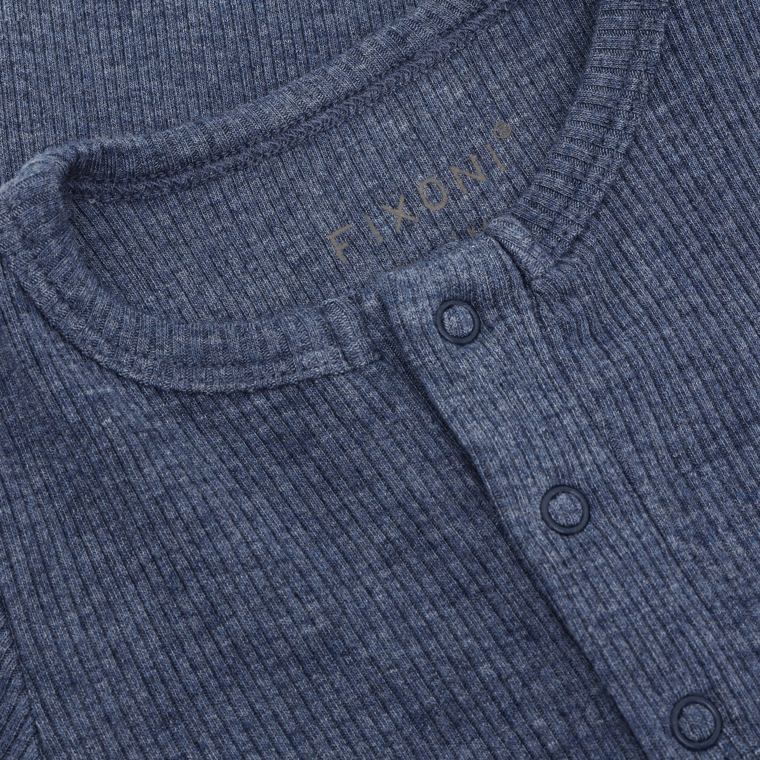Rompers LS Melange Rib Vintage Indigo Melange - 3