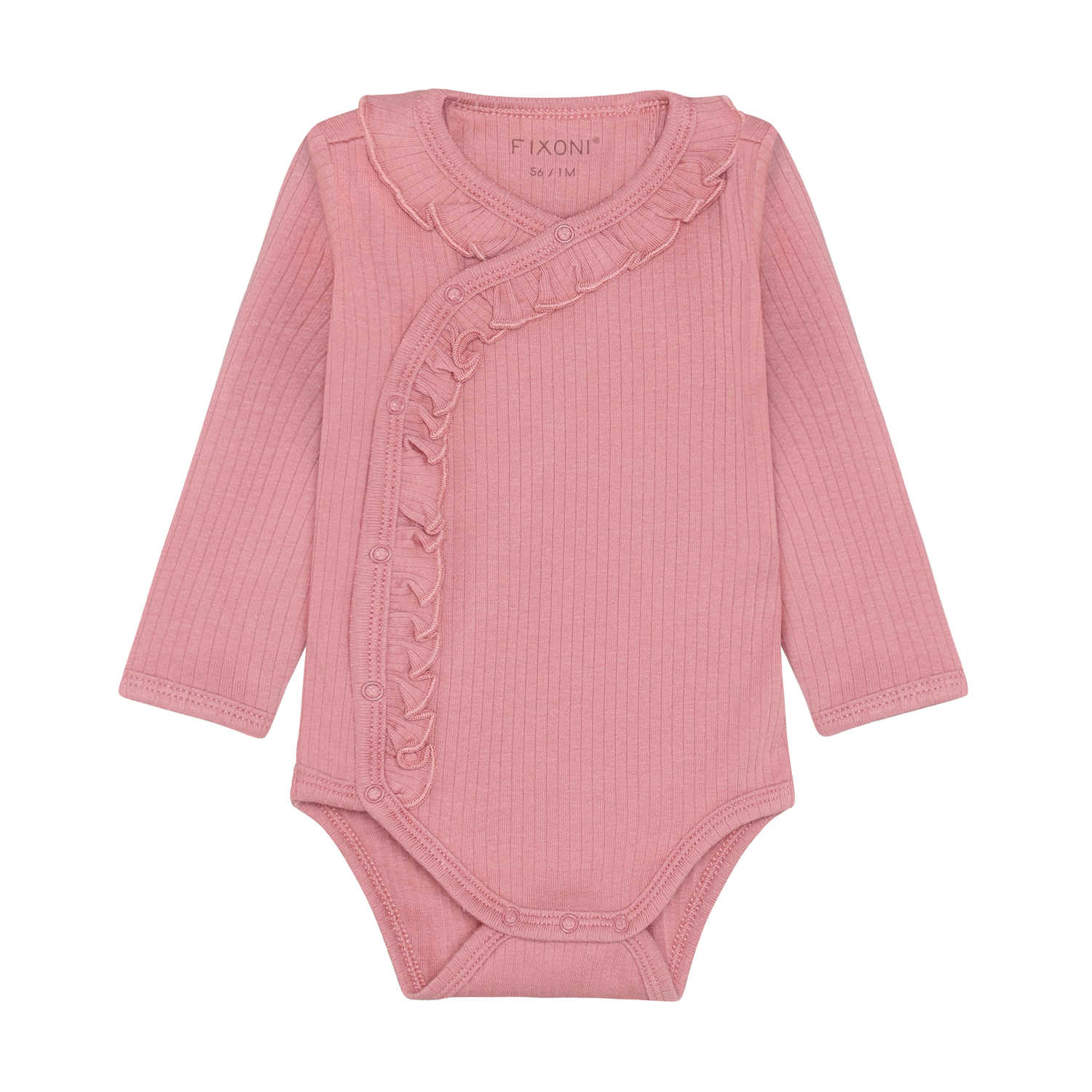 Wrap Body LS Rib Dusty Rose