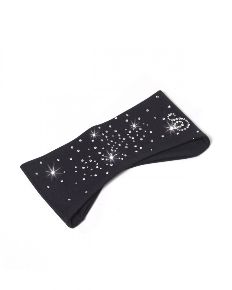 Pannband i svartmicrofiber 
