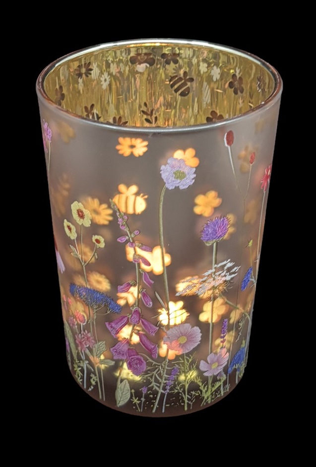 Lantern - Vase - Flowers & Bees - Large - 18x12 cm - 2