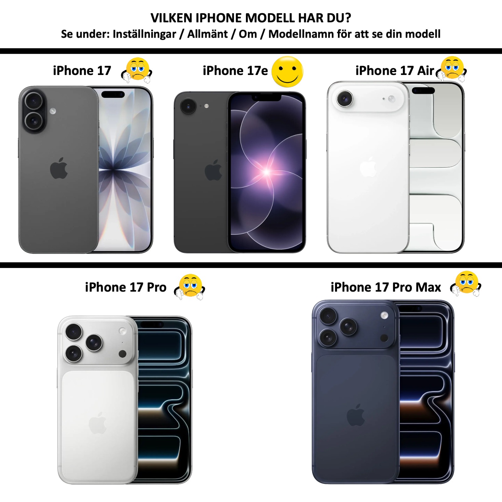 1SWEDEN Iphone 17e skal korthållare urtag laddare hörlurar - - 2