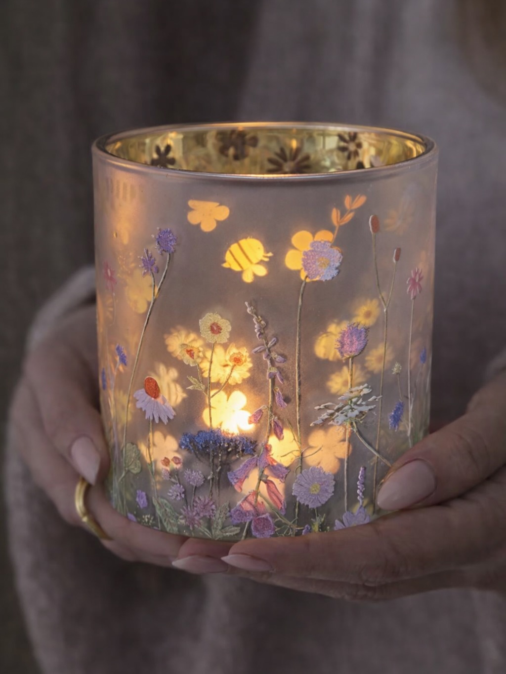 Lantern - Vase - Flowers & Bees - Medium - 12,5x10 cm