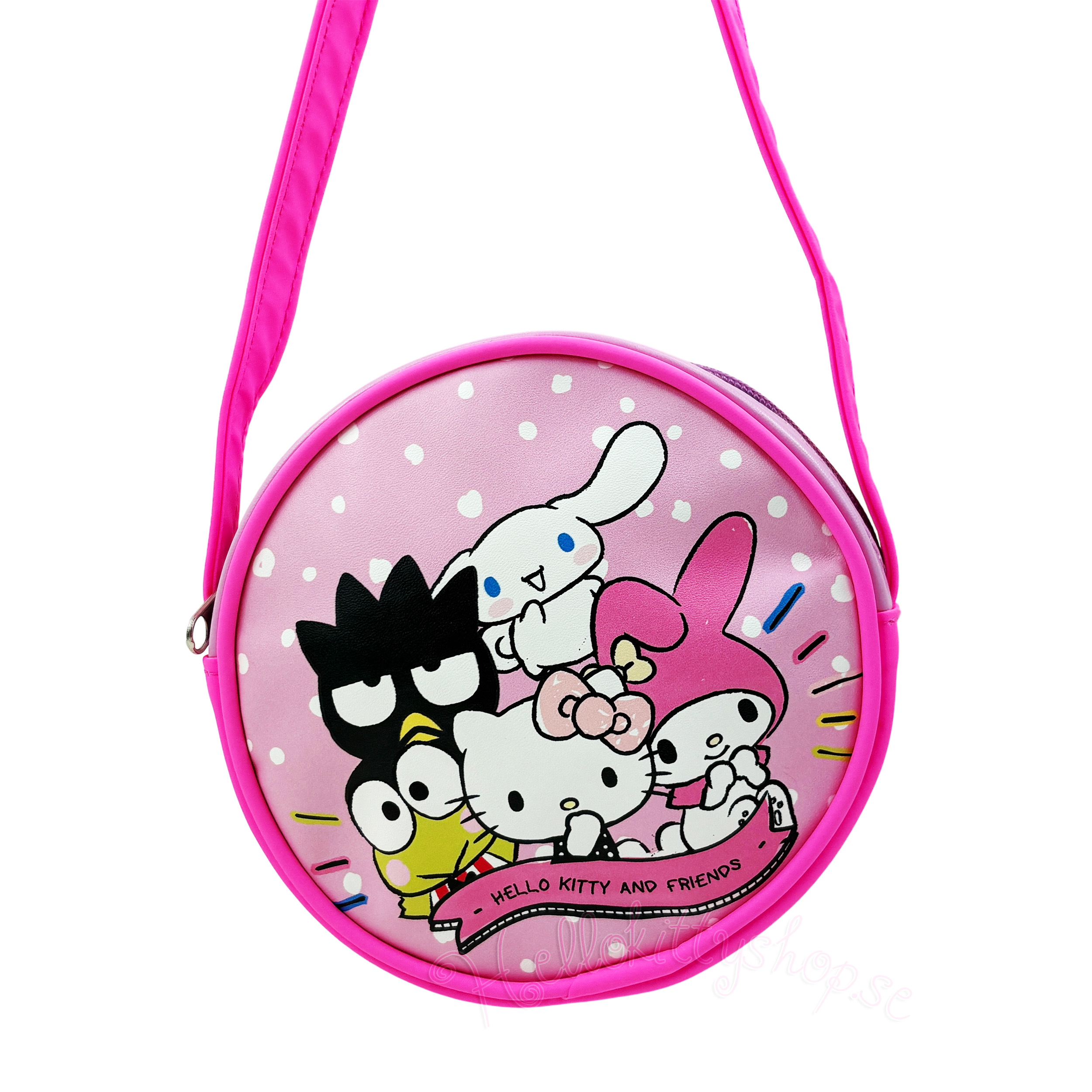 Hello Kitty and Friends Rund Axelremsväska i Rosa 15 cm