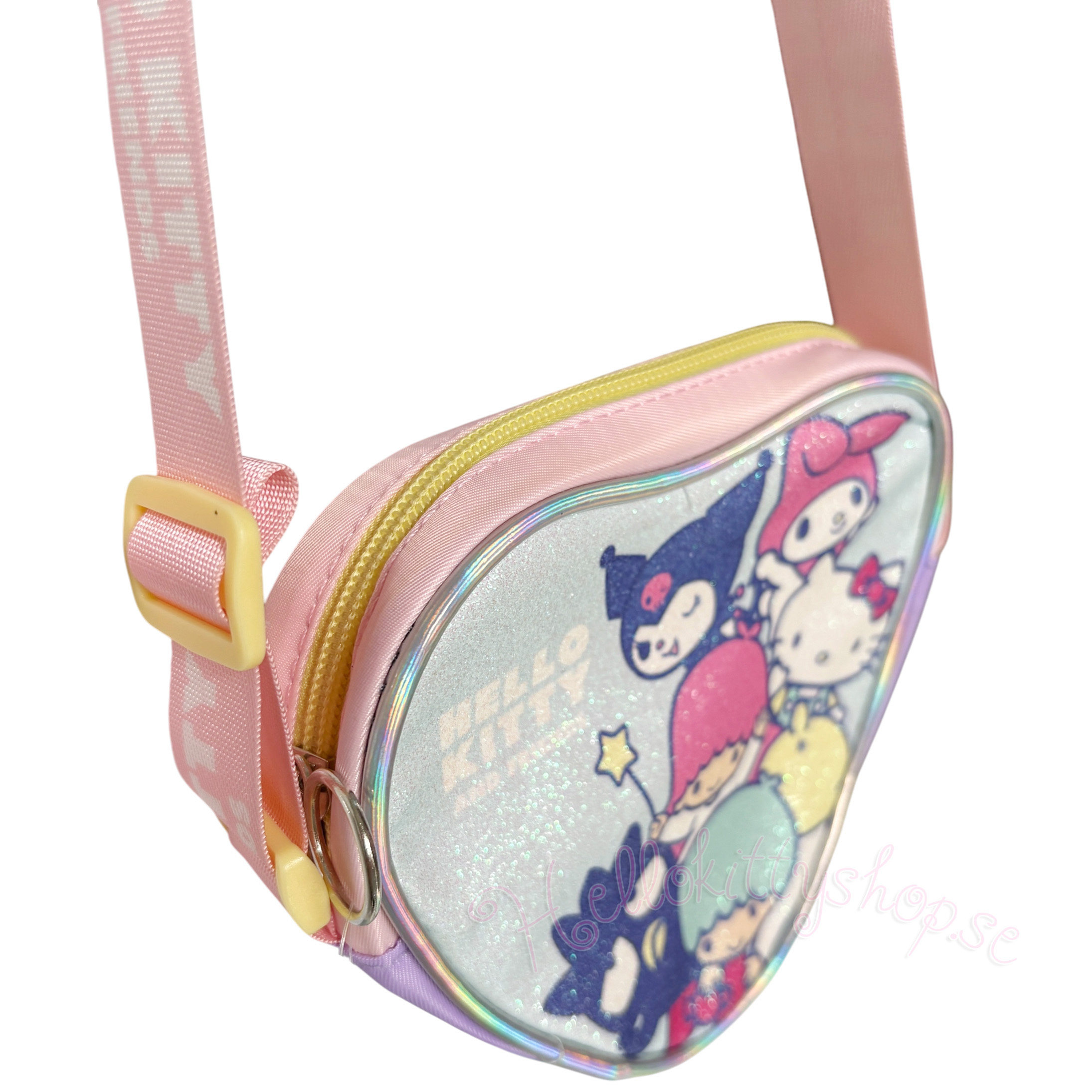 Hello Kitty and Friends Glittrig Hjärtformad Axelremsväska 17 cm - 3