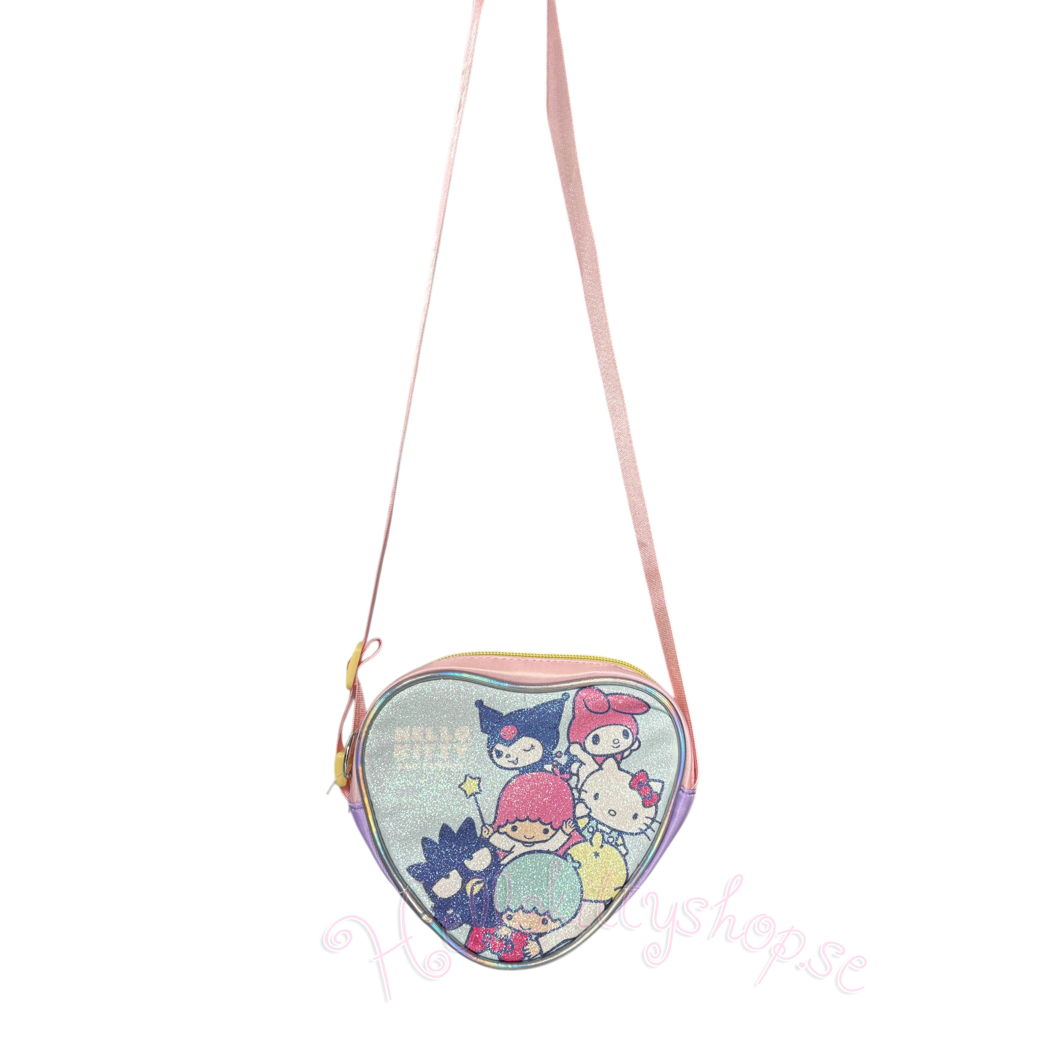 Hello Kitty and Friends Glittrig Hjärtformad Axelremsväska 17 cm - 5