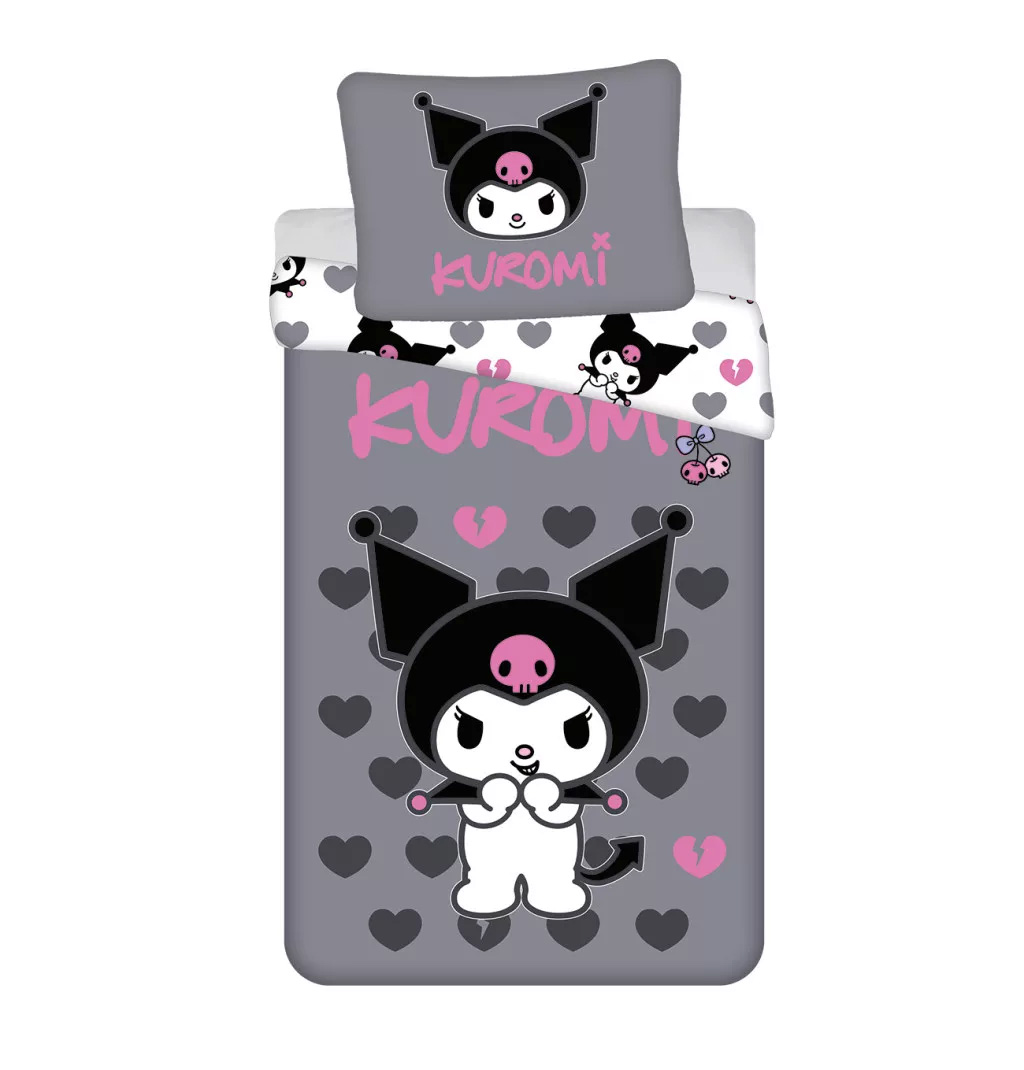 Kuromi Bäddset - Påslakan och Örngott 140 x 200 cm - Vändbart, 100% Bomull - 4